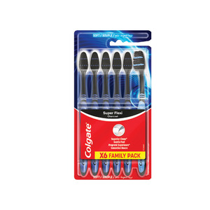 Colgate Super Flexi Charcoal Soft Toothbrush 6 pcs