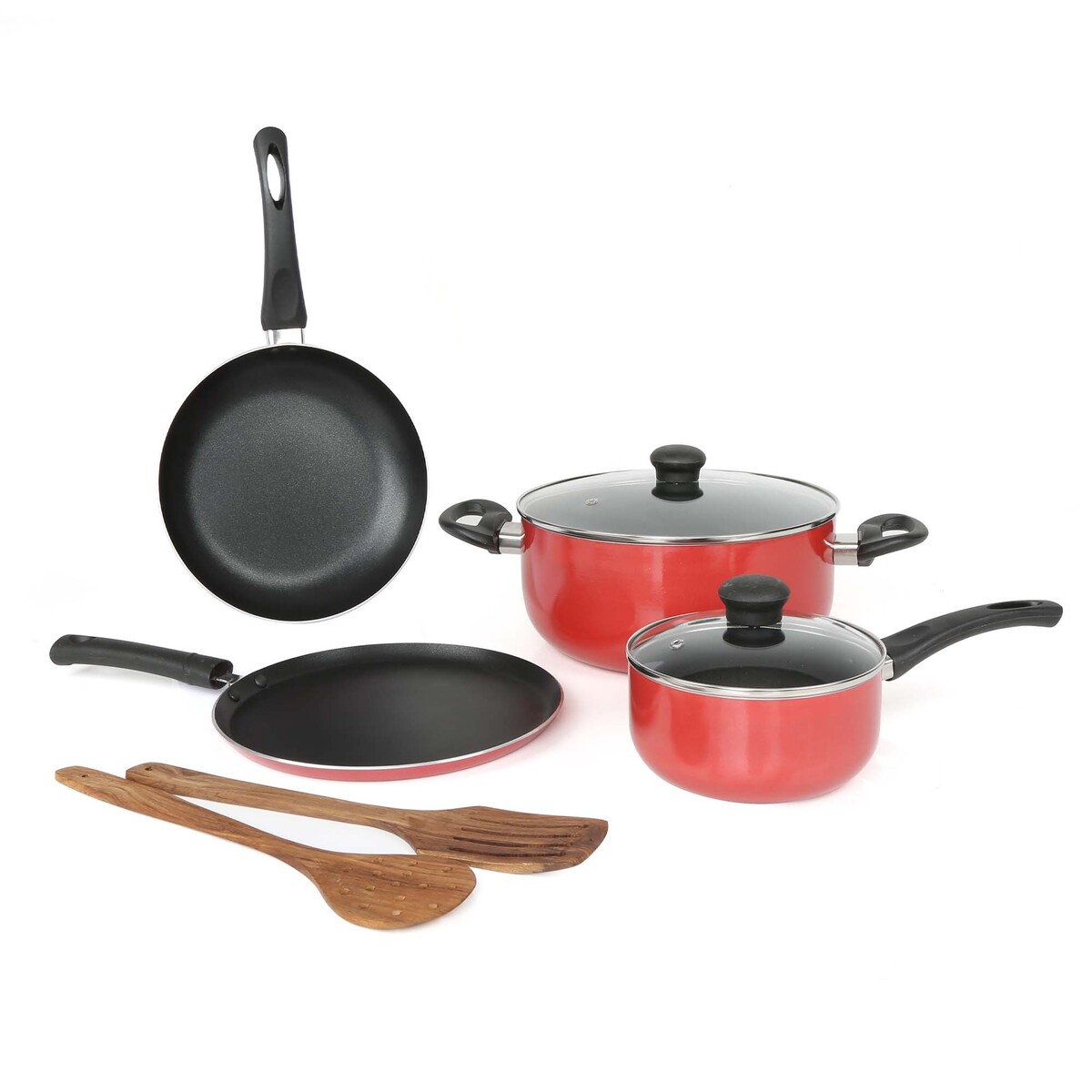 Chefline Non Stick Cookware Set 8pcs Red RBR India