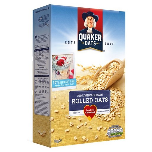 Buy Quaker Whole Grain Rolled Oats 1kg Online - Lulu Hypermarket Qatar