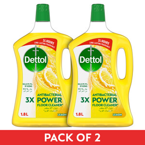 Dettol Lemon Power Antibacterial Floor Cleaner 2 x 1.8 Litre