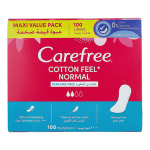 Carefree Cotton Feel Normal Pantyliners 100pcs