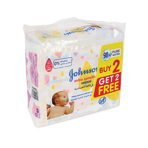 Johnson's Baby Wipes Extra Sensitive 56 pcs 2+2