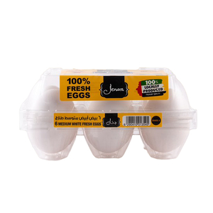 Jenan White Fresh Eggs Medium 6 pcs