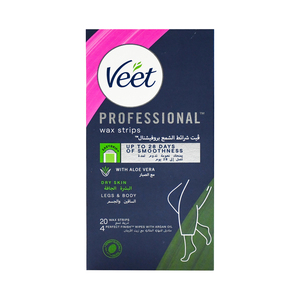 Veet Professional Legs & Body Wax Strip Dry Skin 20 pcs