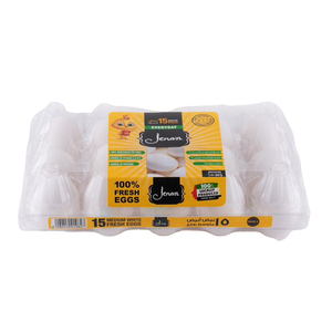 Jenan White Fresh Eggs Medium 15 pcs