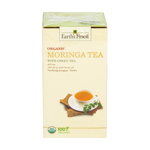 Earth's Finest Organic Moringa Tea with Green Tea 25 Teabags