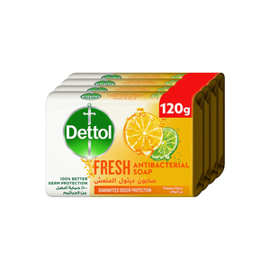 Dettol Fresh Anti-Bacterial Bathing Soap Bar Citrus & Orange Blossom Fragrance 4 x 120 g