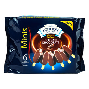 London Dairy Belgian Ice Cream Stick Value Pack 6 x 60 ml