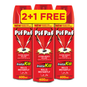 Pif Paf Mosquito & Fly Insect Killer 3 x 400 ml