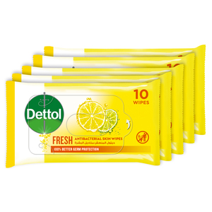 Dettol Fresh Antibacterial Skin Wipes 5 x 10pcs