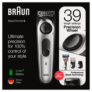 Braun Beard Trimmer and Hair Clipper Black/Silver BT5265