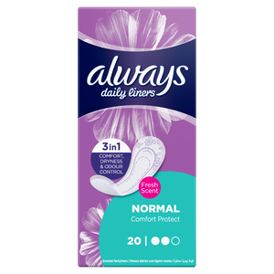 Always Daily Liners Comfort Protect With Fresh Scent Normal 20pcs