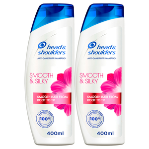 Head & Shoulders Smooth & Silky Anti-Dandruff Shampoo for Dry and Frizzy Hair 2 x 400 ml