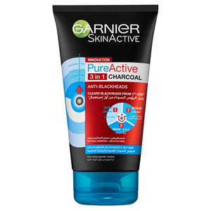 Garnier Skinactive Innovation Pure Active 3 In 1 Charcoal Face Wash 150 ml