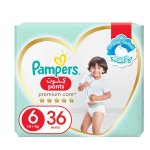 Pampers Premium Care Pants Diapers Size 6 16+ kg Unique Softest Absorption for Ultimate Skin Protection 36 pcs