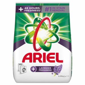 Ariel Automatic Lavender Laundry Detergent Powder Number 1 in Stain Removal with 48 Hours of Freshness 6.25 kg