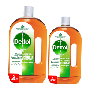 Dettol Anti Bacterial Antiseptic Disinfectant Original Value Pack 2 Litres + 1 Litre