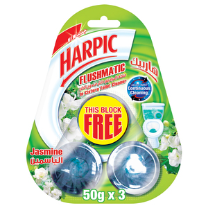 Harpic Flushmatic Jasmine In-Cistern Toilet Cleaner 3 x 50 g