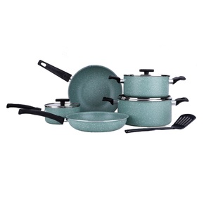 Chefline Non Stick Cookware with Granite Coating, 9 pcs, Sage, NAK09