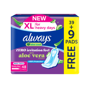 Always Aloe Cool Pads for Heavy Days XL Maxi Thick Sanitary Pads 48 pcs