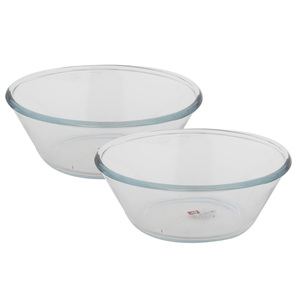 Home Glass Bowl 2pcs 7 x 20cm IKE-49