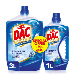 Dac Gold Ocean Breeze Multi Purpose Disinfectant 3 Litres + 1 Litre