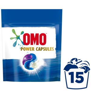 Omo 3-in-1 Power Capsules with Touch of Comfort 15 Pods 390 g