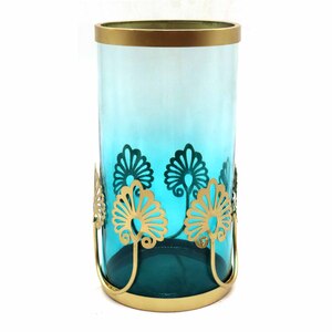 Maple Leaf Tealight Candle Holder Teal