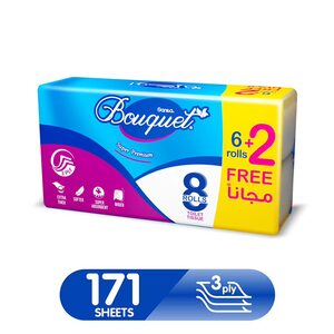 Sanita Bouquet Toilet Tissue 3ply 8 Rolls