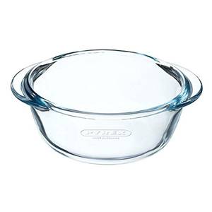 Pyrex Round Oven Dish with Plastic Lid, 14 X 12 inch