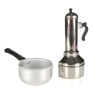 Chefline Stainless Steel Puttu Kudam + Aluminium Saucepan 14cm