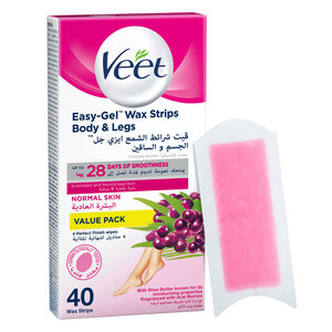 Veet Wax Strips Easy Gelwax Normal Skin 40pcs