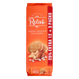 Relish Cashew Almond and Oats Cookies 42 g 12 pcs + 3 pcs