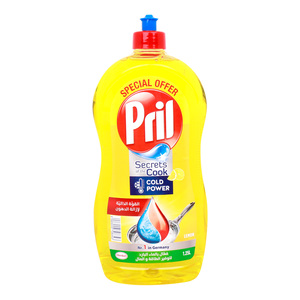 Pril Cold Power Lemon Dishwashing Liquid Value Pack 1.25 Litres