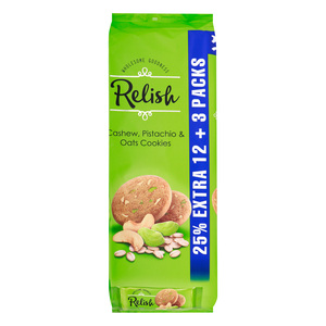 Relish Cashew Pistachio and Oats Cookies 42 g 12 pcs + 3 pcs