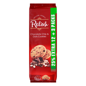 Relish Chocolate Chips and Oats Cookies 42 g 12 pcs + 3 pcs