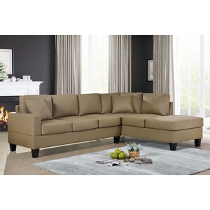 Maple Leaf PVC Corner Sofa MD1154 Brown