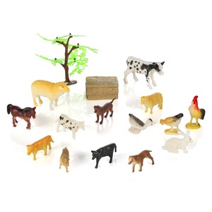 Animal Model World Farm Animal Set, 16 Pcs, YX-4003