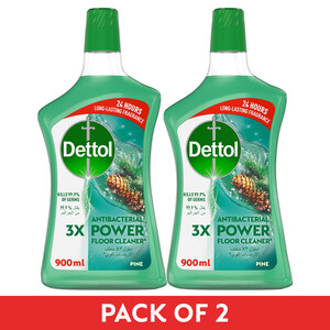 Dettol Antibacterial Power Floor Cleaner Pine 2 x 900 ml