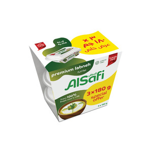 Al Safi Turkish Style Full Fat Premium Labneh Value Pack 3 x 180 g