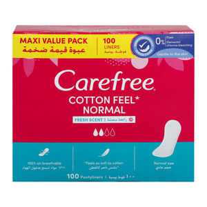 Carefree Cotton Feel With Fresh Scent Pantyliner 100pcs