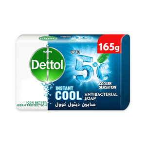 Dettol Instant Cool Anti-Bacterial Bathing Soap Bar Menthol And Eucalyptus Fragrance 165 g