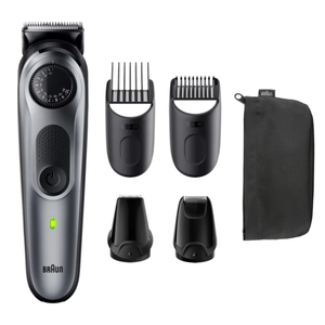 Braun Beard Trimmer with Precision Wheel and 5 Styling Tools, Grey, BT5440