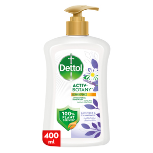 Dettol Activ-Botany Antibacterial Liquid Handwash Lavender & Chamomile Fragrance 100% Plant-Derived Ingredients 400 ml