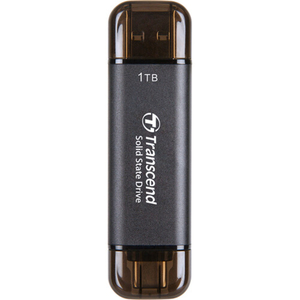 Transcend TS1TESD310C 10Gbps Read/Write 1050 MB/s 2-in-1 USB Type-A / Type-C Portable SSD 1TB - Black