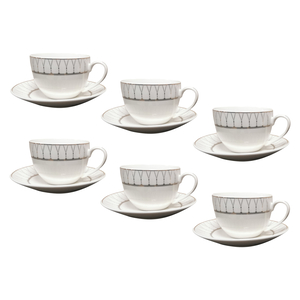 Pearl Noire NBC Cup and Saucer Set, 150 cc, 12 pcs, CHA90