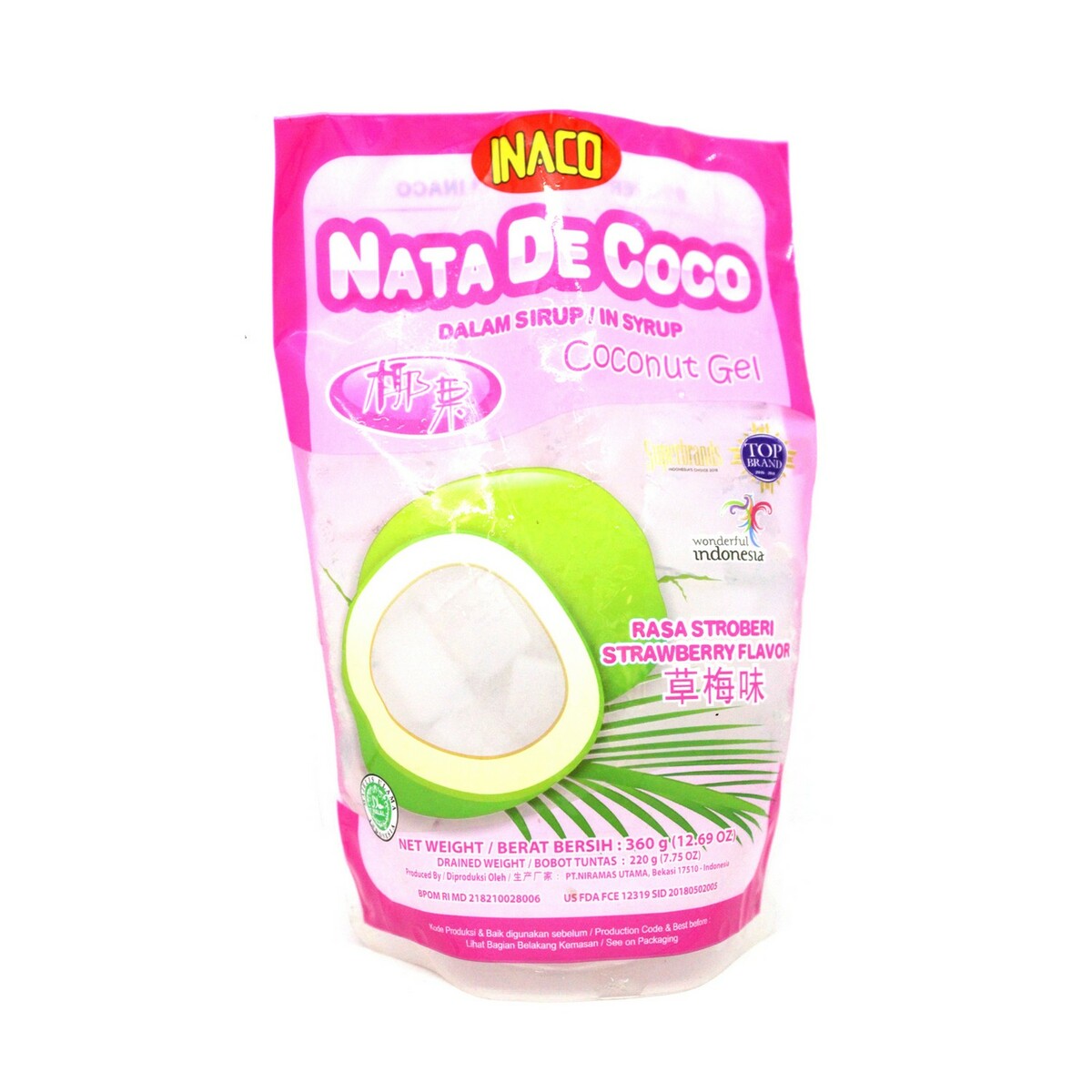 Inaco Nata De Coco Stroberi 360g Online at Best Price | Jelly & Pudding ...