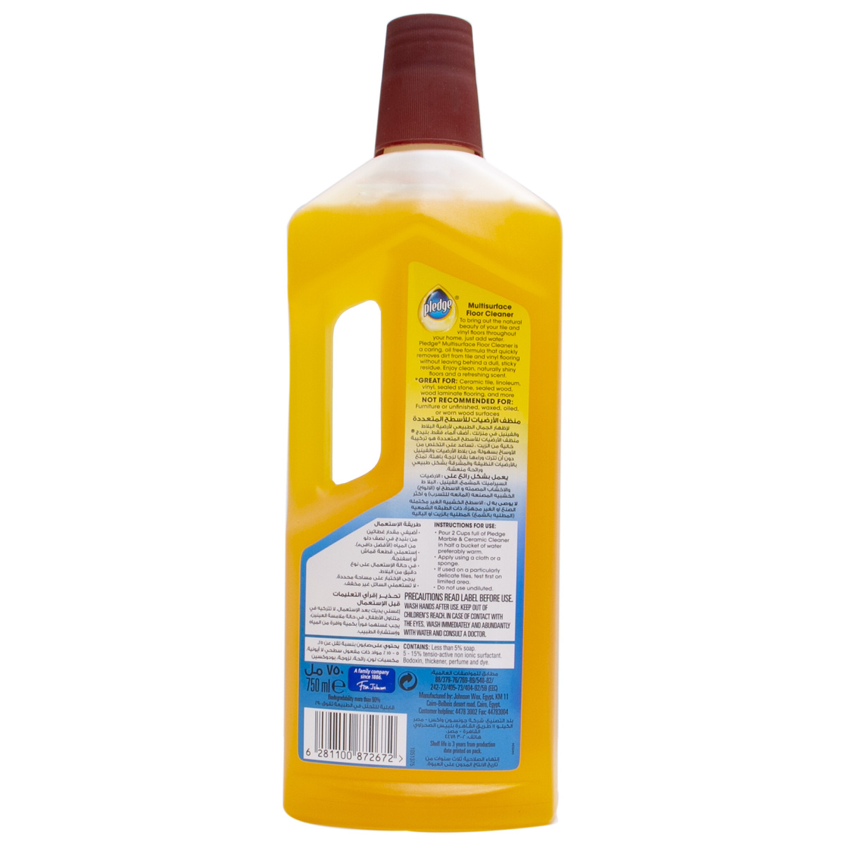 Pledge Natural Multi Surface Floor Cleaner 750 ml