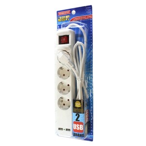 Kenmaster Stop Kontak 4LB + 2USB N-304U