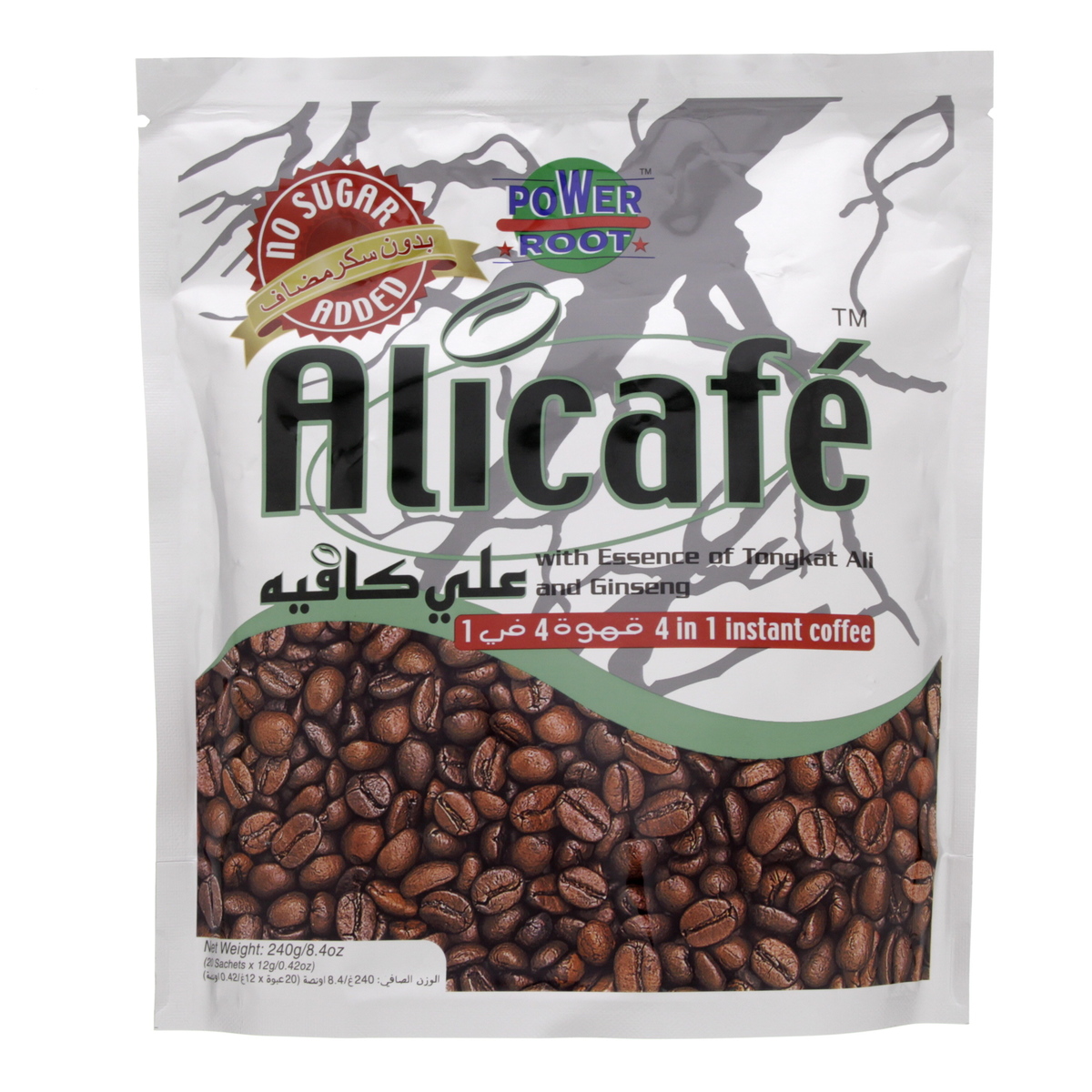 Power Root Alicafe With Essence Of Tongkat Ali And Ginseng 4 In 1 Instant Coffee 12g X 20 Pieces Coffee Lulu Kuwait